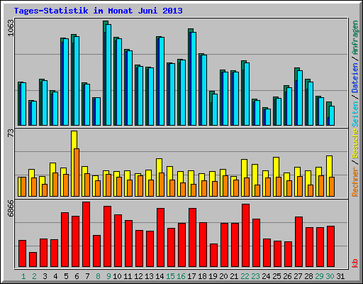 Tages-Statistik im Monat Juni 2013
