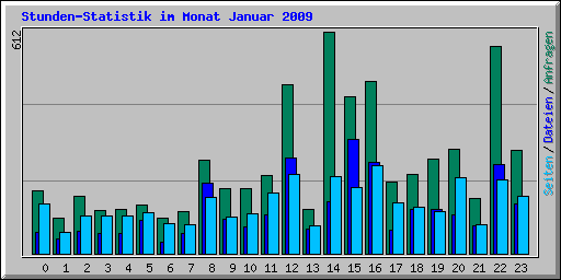 Stunden-Statistik im Monat Januar 2009