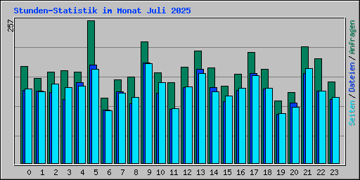 Stunden-Statistik im Monat Juli 2025