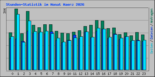 Stunden-Statistik im Monat Maerz 2026