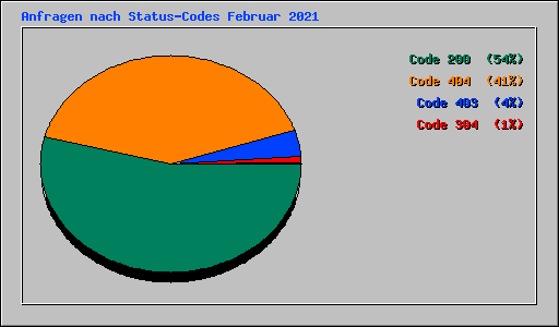 Anfragen nach Status-Codes Februar 2021